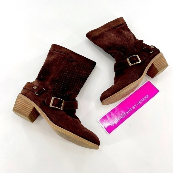 CHINESE LAUNDRY TEE JAI Brown Suede Leather Boots size 7.5 M - Picture 2 of 12